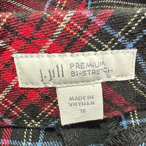 J Jill Womens Pants Size 16 Premium Bi-Straight Madras Plaid Trousers Raw Hem - Picture 2 of 9